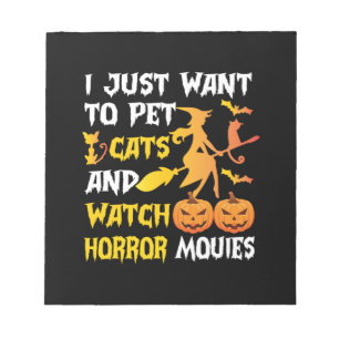 Halloween Gift I Just Want To Pet Cats Birthday Notitieblok
