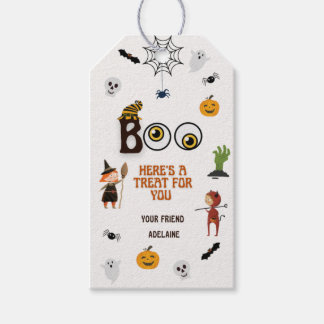 Halloween gift label, trick or treat Favor tag. Cadeaulabel