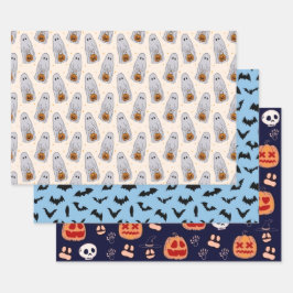 Halloween Gift Wrap (reeks van 3) Inpakpapier Vel