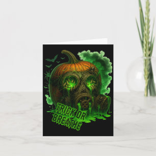 Halloween giftige pompoen gasmasker eng griezelig kaart