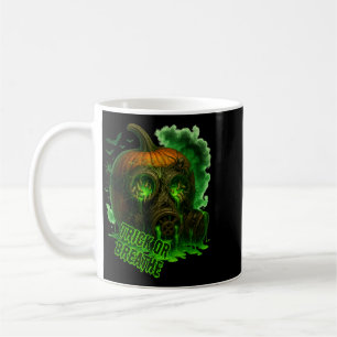 Halloween giftige pompoen gasmasker eng griezelig koffiemok