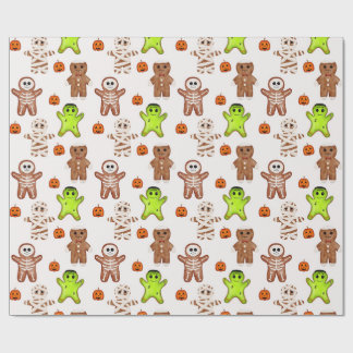 Halloween-gingerbreadpatroon inpakpapier