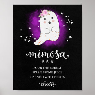 Halloween Girl Baby shower Mimosa Bar Sign Poster