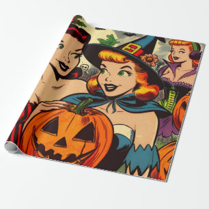 Halloween Girls Comics Cadeaupapier
