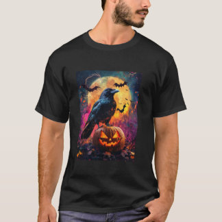 Halloween Girls Design Boys Crow Pumpkin Kinder Ha T-shirt