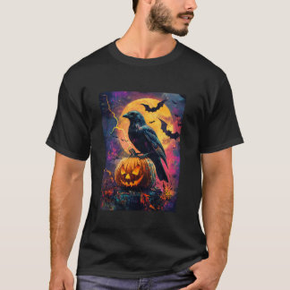 Halloween Girls Design Boys Crow Pumpkin Kinder Ha T-shirt