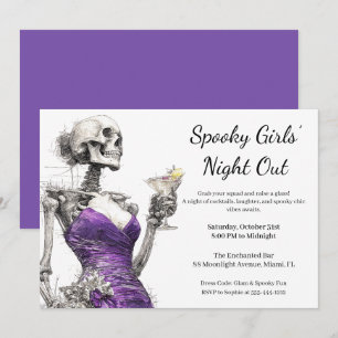 Halloween Girls Night Out   Spooky Cocktail Party Kaart