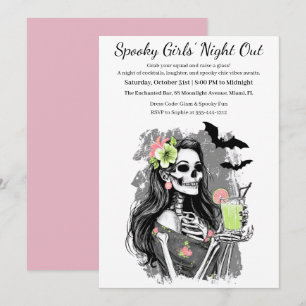 Halloween Girls Night Out   Spooky Cocktail Party Kaart