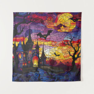 Halloween Glas in lood Art Tapestry Wandkleed