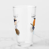 Halloween Glass Witch Pumpkin Flying Broom Fun Glas (Rechts)