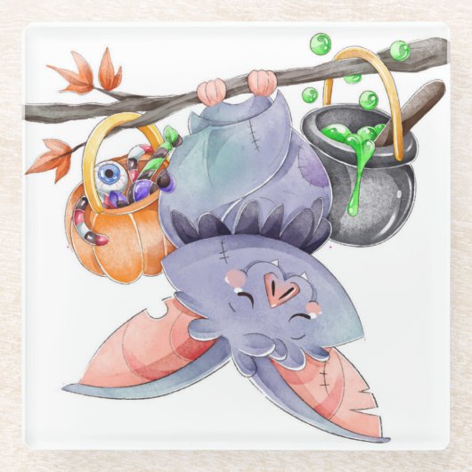 Halloween Glazen Onderzetter (Voorkant)