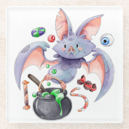 Halloween Glazen Onderzetter (Voorkant)