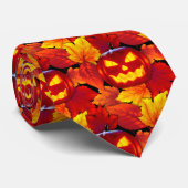 Halloween gloeiende pompoen val bladeren Stropdas (Opgerold)