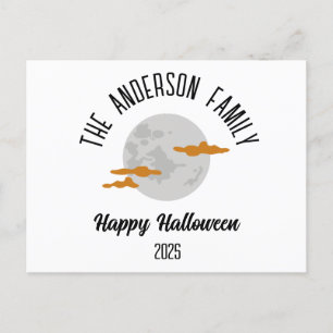 Halloween gloeiende volle maan gepersonaliseerde n feestdagenkaart