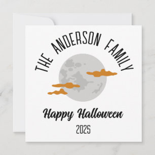 Halloween Gloeiende Volle Maan Gepersonaliseerde N Feestdagenkaart