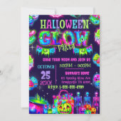 Halloween Glow Party Uitnodiging (Voorkant)