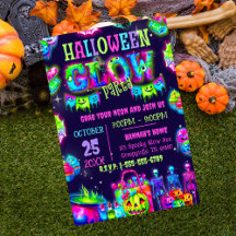 Halloween Glow Party Uitnodiging