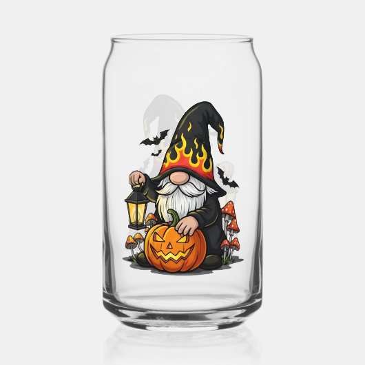 Halloween Gnome Drinkware Set Blikvorm Glas (Achterkant)