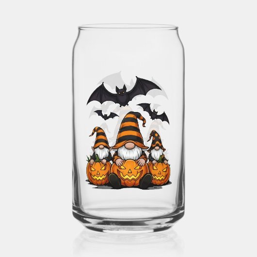 Halloween Gnome Drinkware Set Blikvorm Glas (Voorkant)