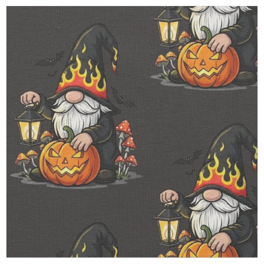 Halloween Gnome Fabric Stof (Close Up)