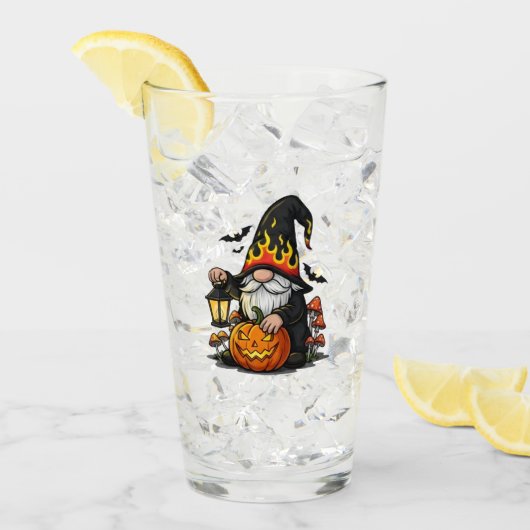 Halloween Gnome Glass Cup Glas (Voorkant ijs)