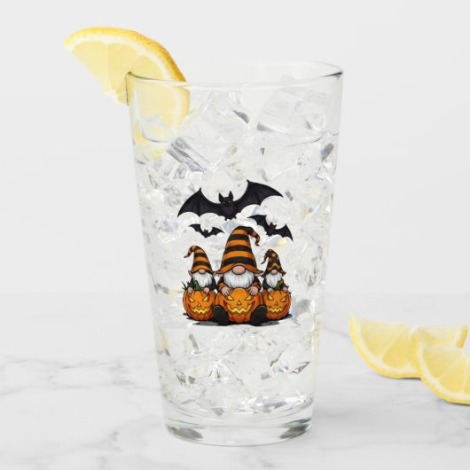 Halloween Gnome Glass Cup Glas (Voorkant ijs)