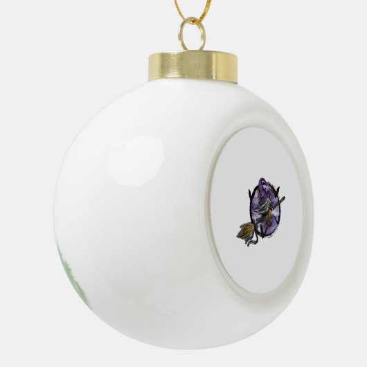 Halloween Gnome Keramische Bal Ornament (Links)