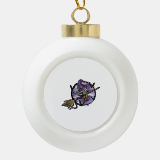 Halloween Gnome Keramische Bal Ornament (Voorkant)