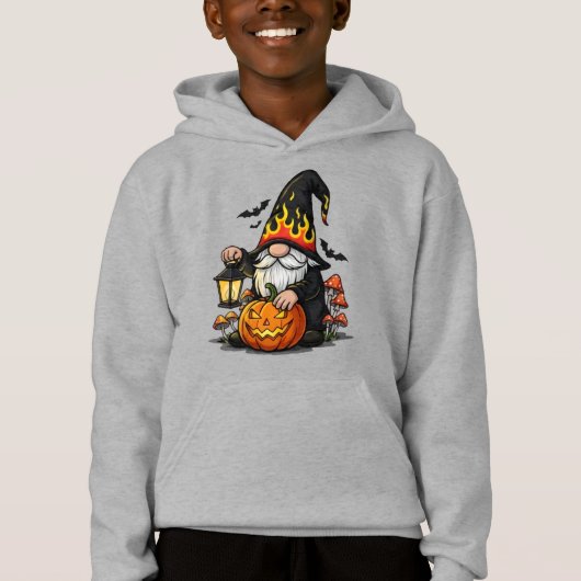 Halloween Gnome Kids Pullover Hoodie (Voorkant)