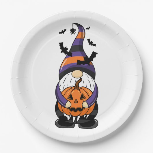 Halloween Gnome Papieren Bordje (Voorkant)