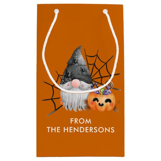 Halloween Gnome Trick or treat Klein Cadeauzakje (Achterkant)