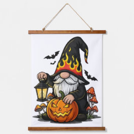 Halloween Gnome Wood Topped Wall Tapestry Hangend Wandkleed
