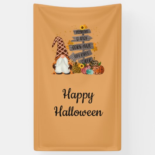 Halloween Gnomen, Herfst, pompoenen, Halloween Par Spandoek (Verticaal)