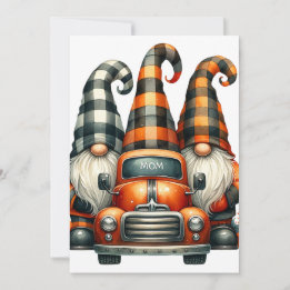 Halloween Gnomes Invitation Kaart