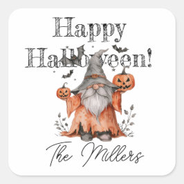 Halloween Gnomes Vierkante Sticker