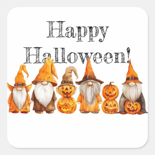 Halloween Gnomes Vierkante Sticker (Voorkant)