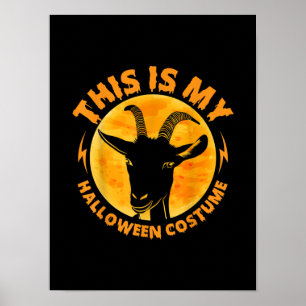 Halloween Goat Costumes Funny Goat Farmer Poster