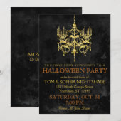 Halloween Gold Chandelier Uitnodiging (Voorkant / Achterkant)