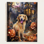 Halloween Golden Retriever avec la peur Citrouille (Devant)