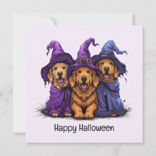 Halloween Golden Retriever Hekshonden Kaart