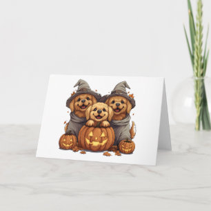 Halloween Golden Retriever Honden Jack O Lantern Kaart