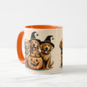 Halloween Golden Retriever Honden Jack O Lantern Mok (Voorkant links)