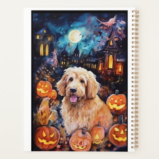 Halloween Goldendole met pompoenen eng Planner (Achterkant)