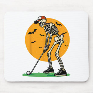 Halloween Golf Skelet Golfer Grappige Halloween Go Muismat