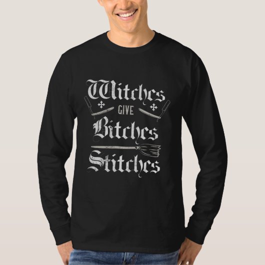 Halloween Good Witches Give Bad Stitches Wicca  T-shirt (Voorkant)