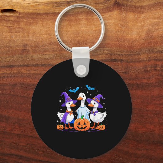Halloween Goose Ghost Pumpkin Witch Costume Soky F Sleutelhanger (Voorkant)