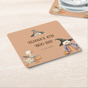 Halloween Goose Kids Verjaardag Kostuumfeest Vierkante Kartonnen Onderzetter