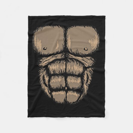 Halloween Gorilla Chest Costume Cute Monkey Musea Fleece Deken (Voorkant)