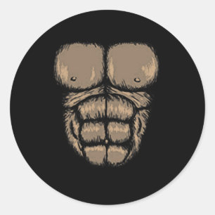 Halloween Gorilla Chest Costume Cute Monkey Musea Ronde Sticker