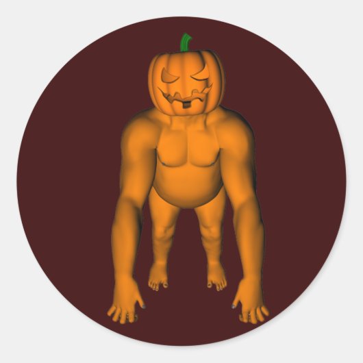 Halloween Gorilla Ronde Sticker (Voorkant)